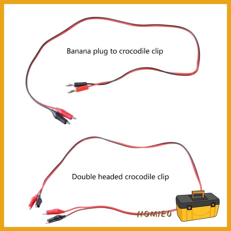 Homie0 คลิปจระเข้จระเข้ Double-ended จระเข้คลิปทดสอบ Electronics Test Leads 1M
