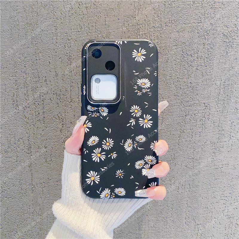 เคส Vivo V30 V40 5G เคส Vivo V40 V30 Pro น่ารักดอกเดซี่ดอกไม้กันกระแทกพร้อมตัวป้องกันกล้อง Ins สไตล์ป้องกันลายนิ้วมือซิลิโคนฝาครอบโทรศัพท์สําหรับเด็กผู้หญิงนักเรียนหญิง
