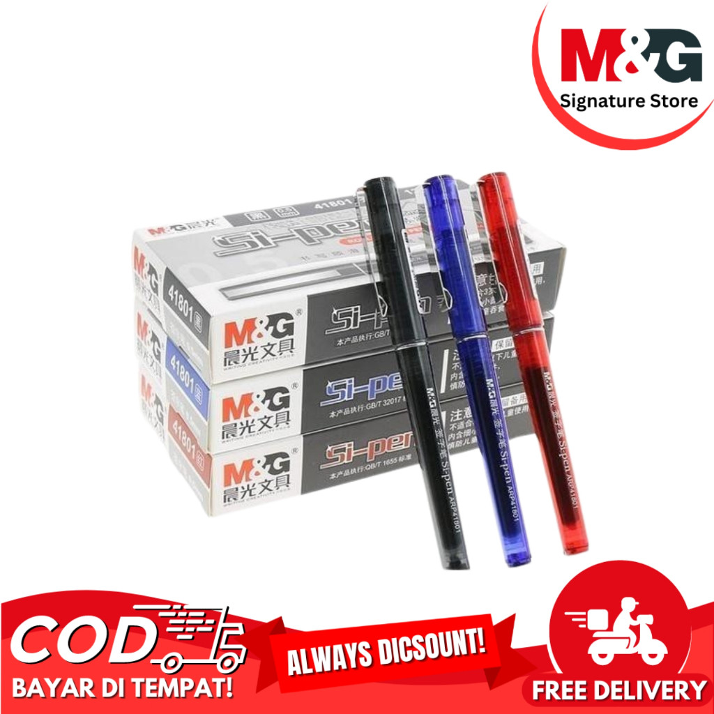 MERAH Roller Ball Pen M&G ARP41872 Si-Pen Tip 0.7mm & 0.5mm สีดํา น้ําเงิน แดง Ink - UNIT