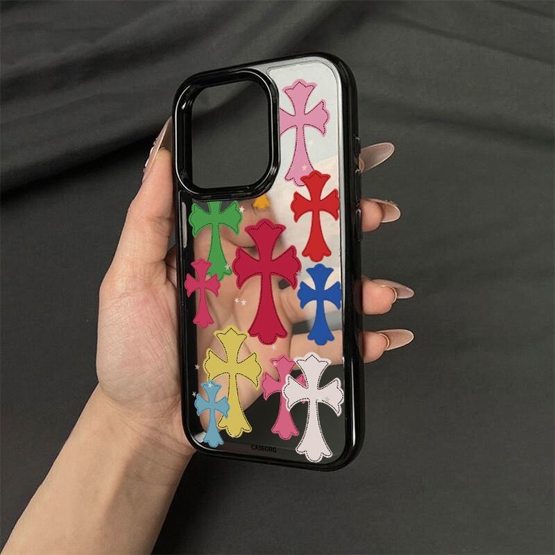 สี Cross Apple เหมาะสําหรับ IPhone 11 X XS XR XSMAX 7 8 plus 12 PRO 13 14 15 16 ProMax 14 15 16 PLUS