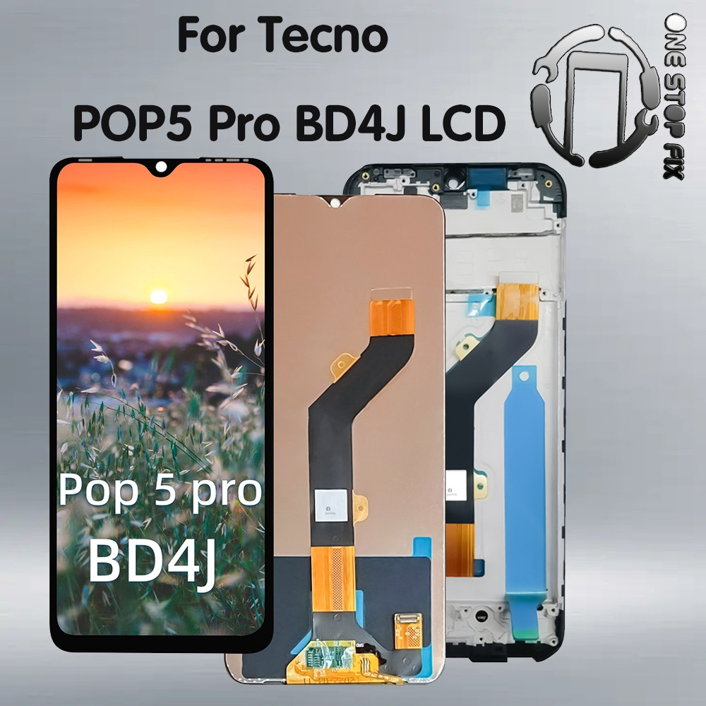 6.52 "LCD สําหรับ Tecno Pop 5 Pro จอแสดงผล LCD Touch Screen Digitizer Assembly สําหรับ Tecno BD4j BD