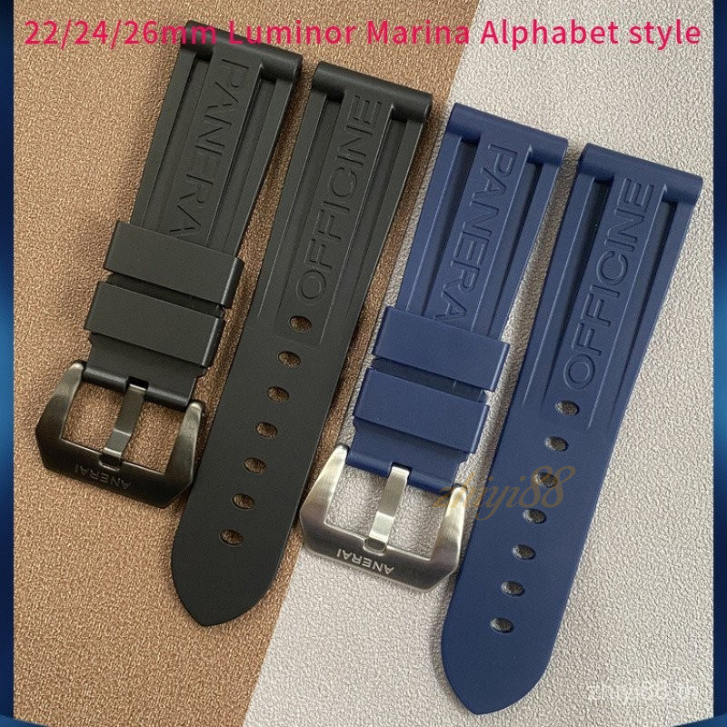 สายยางสําหรับ Panerai PAM441 22/24/26 มม.-สายสํารองที่ทนทานกันน้ําสําหรับนาฬิกา Luminor Submersible