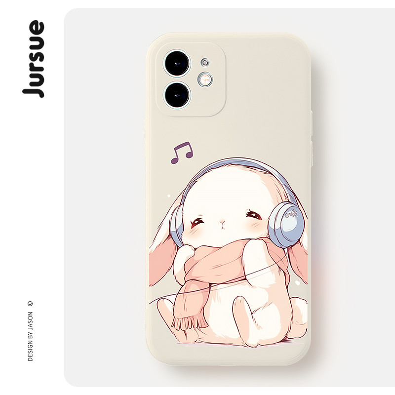 JURSUE เคสไอโฟน เคสซิลิโคนนุ่มกันกระแทกการ์ตูนน่ารักตลก เคสโทรศัพท์ Compatible for iPhone 17 16 15 14 13 12 11 Pro Max SE 2020 X XR XS 8 7 Plus พลัส Y4128
