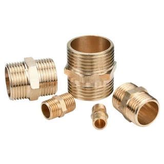 NP-MM นิปเปิ้ลทองเหลือง ผู้-ผู้ เกลียวนอก-เกลียวนอก 1/8"-1" Brass Nipple Male-Male Thread G1/8-G1 นิปเปิ้ล ทองเหลือง ...