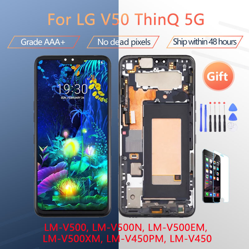 6.4 "ใหม่เอี่ยมสําหรับ LG V50 ThinQ 5G LM-V500 LM-V500N LM-V500EM LM-V500XM หน้าจอ LCD และ Digitizer