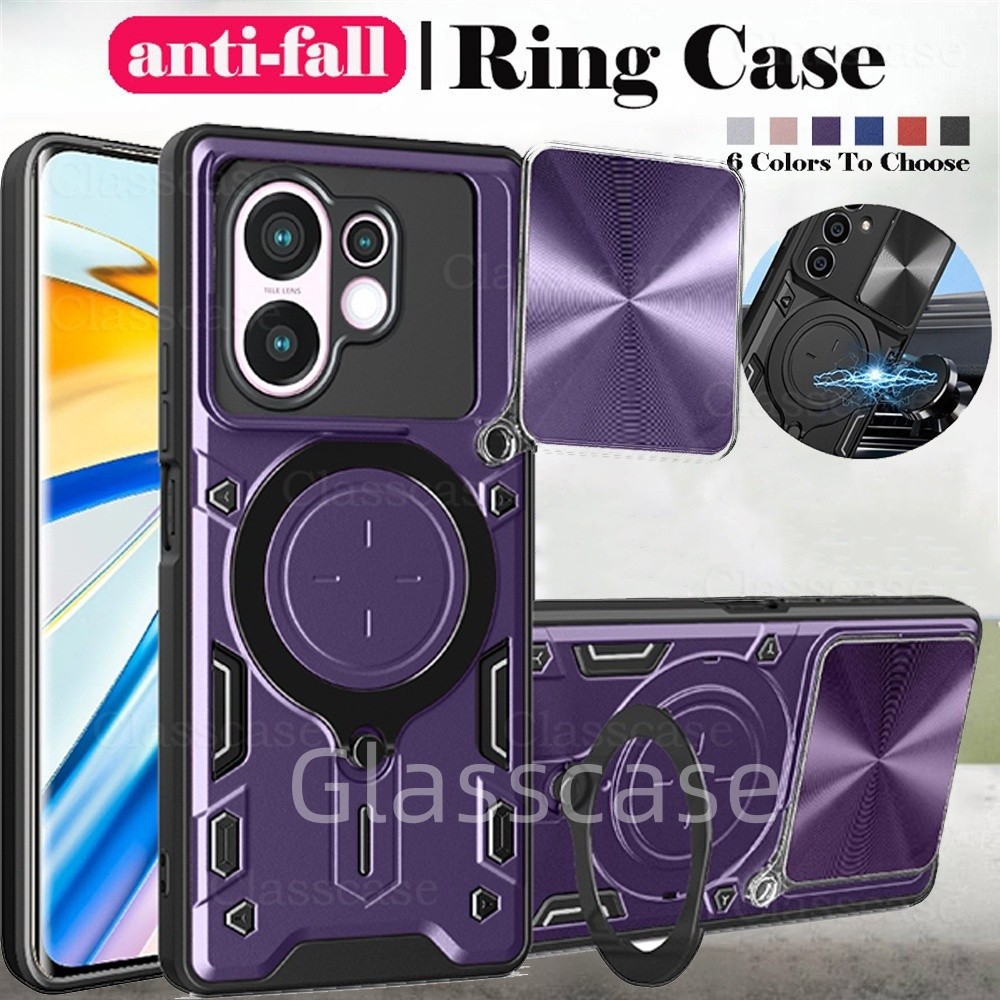 ปลอกสําหรับ Vivo X200 X 200 FE X200FE X200Pro X200ProMini VivoX200FE 2025 โลหะเกราะแหวนเคสโทรศัพท์วงเล็บ Stent Push กล้องป้องกัน Hard กลับกันกระแทก