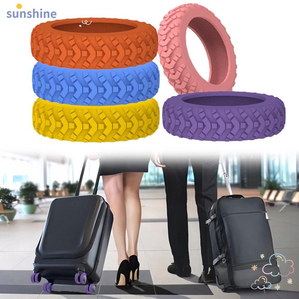 SSUNSHINE 8 ชิ้น/เซ็ตกระเป๋าเดินทางล้อรองเท้า,กระเป๋าเดินทางอะไหล่เพลาเสียงเงียบกระเป๋าเดินทางล้อฝาครอบป้องกัน,ลดล้อสวมใส่ลดเสียงรบกวนรถเข็นกล่องล้อฝาครอบ