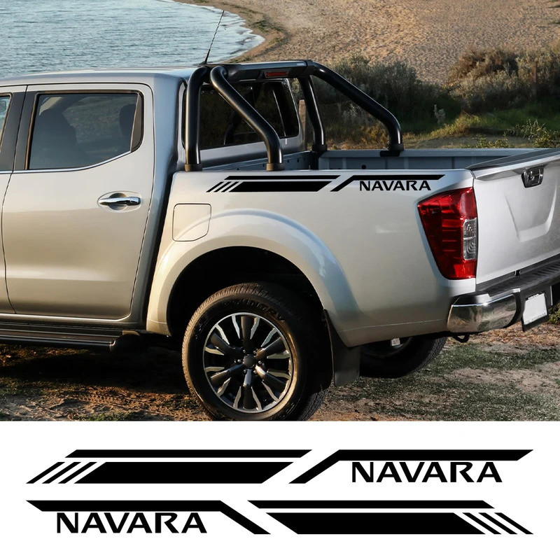 รถ Trunk ด้านข้างสติกเกอร์สําหรับ Nissan Navara D40 D22 D23 NP300 รถกระบะรถบรรทุกลายสไตล์ Decals ไวนิล Auto Tuning อุปกรณ์เสริม