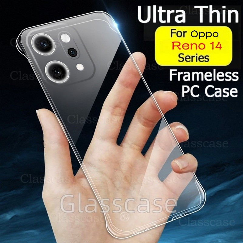 Oppo Reno 14 2025 สําหรับ Oppo Reno 14 1 4 Pro 14Pro Reno14 Reno14Pro บาง Frameless ผิวสัมผัสเชลล์ฮา