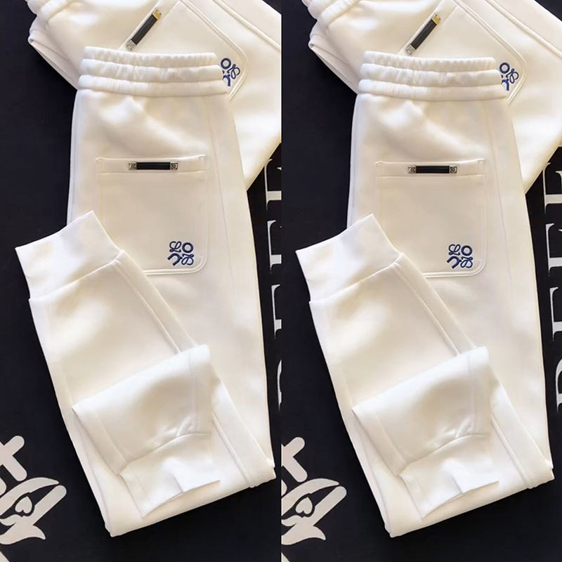 กางเกงลำลองผู้ชาย.slim-fit สำหรับฤดูใบไม้ผลิ แบบhigh-end tie-up sweatpants ใส่ได้ทุกโอกาส