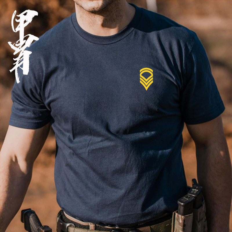 เสื้อยืดลายทหารแขนสั้นลำลองสไตล์ผู้ชายเท่ๆ สไตล์อเมริกัน