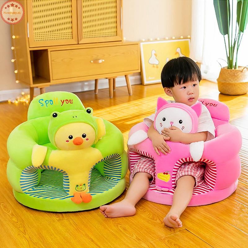 NEWBABY ผ้าคลุมเก้าอี้นั่งเด็กรูปสัตว์น่ารักตุ๊กตาโซฟาเด็กทารกการเรียนรู้เบาะรองนั่ง TH