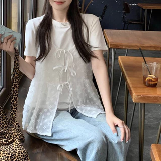 เสื้อสายเดี่ยว ลูกไม้สีขาว สวมใส่สายฝอหวาน