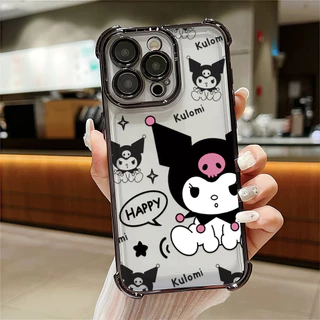 จัดส่งทันที เคสสำหรับไอโฟน15 ตัวการ์ตูนคุลมดำ เคสใส For IPhone11 12 13 14 15 16 ProPROMAX 7/8PLUS X XR XS สีมุมกันกระแทก