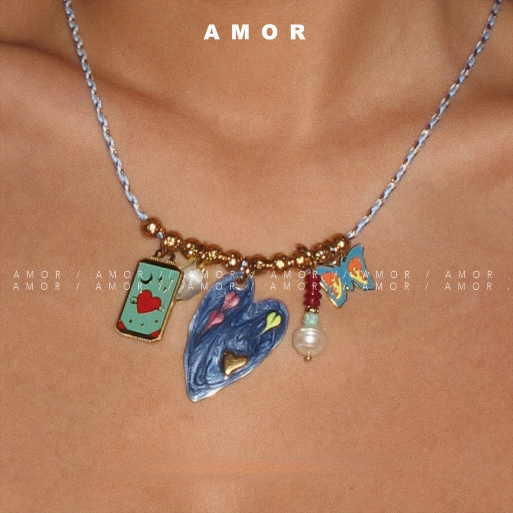 สร้อยคอถักจี้สไตล์อเมริกันฮิปปี้ สีสันสดใส ดีไซน์เฉพาะคุณ