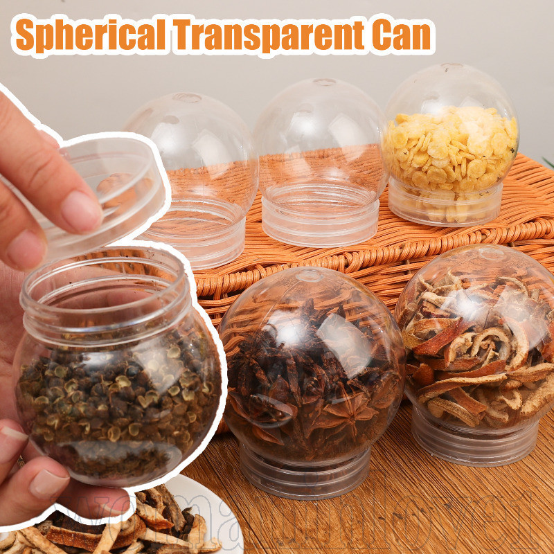 พลาสติกขวดเปล่าขวด-ลูกอมคุกกี้รักษากล่อง-เครื่องเทศการจัดเก็บทรงกลมกระป๋อง-งานฝีมือคริสต์มาสทําเองบอล-สินค้าขนาดเล็กภาชนะ-เทศกาลของขวัญตกแต่ง