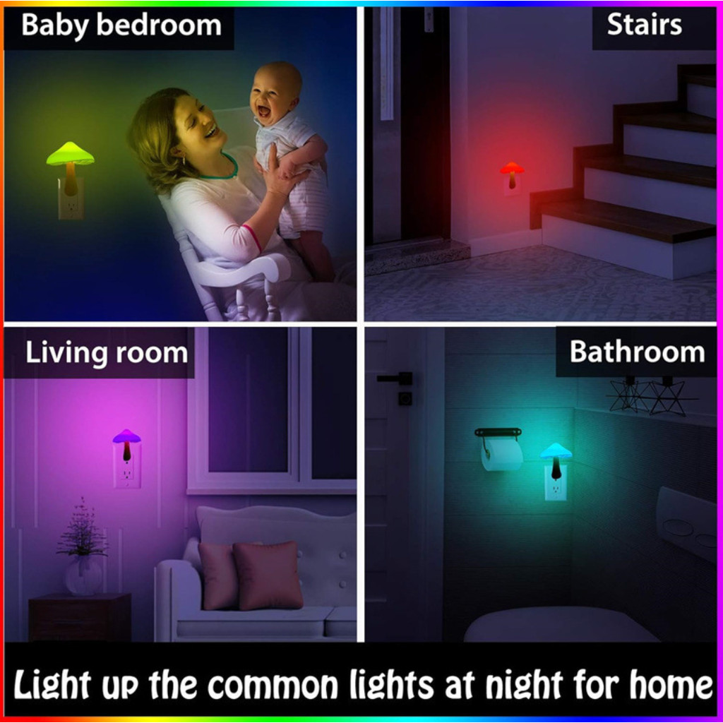 โคมไฟเห็ด LED น่ารัก ไฟกลางคืนห้องนอน ไฟสร้างบรรยากาศ สีสันสดใส ขนาดพกพาประหยัดไฟ พร้อมส่ง - รูปที่ 3