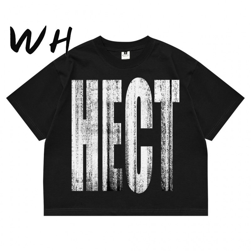 WH Boxy T-shirt - Grunge - เสื้อยืดสีดํา - Hectic
