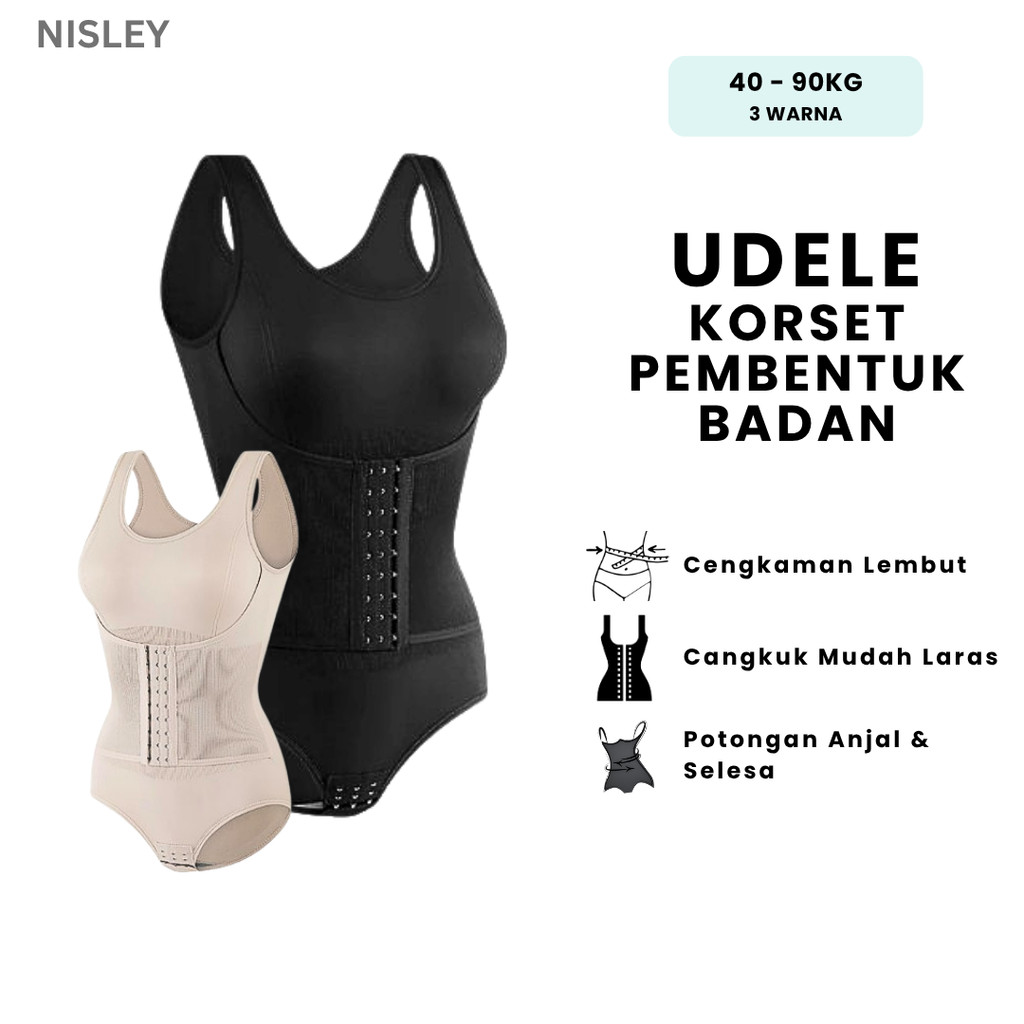 Korset Wanita Muslimah L-4XL NISLEY Udele Plus Size Shapewear บอดี้สูท Girdle