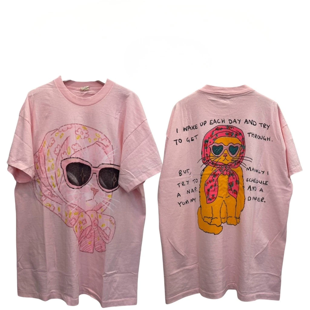 (จัดส่งตลอด 24 ชั่วโมง)Angle Official เสื้อยืดผู้หญิง Oversize เสื้อแขนสั้น สไตล์สาวหวาน เกาหลี พิมพ์ทั้งหน้าและหลัง T40