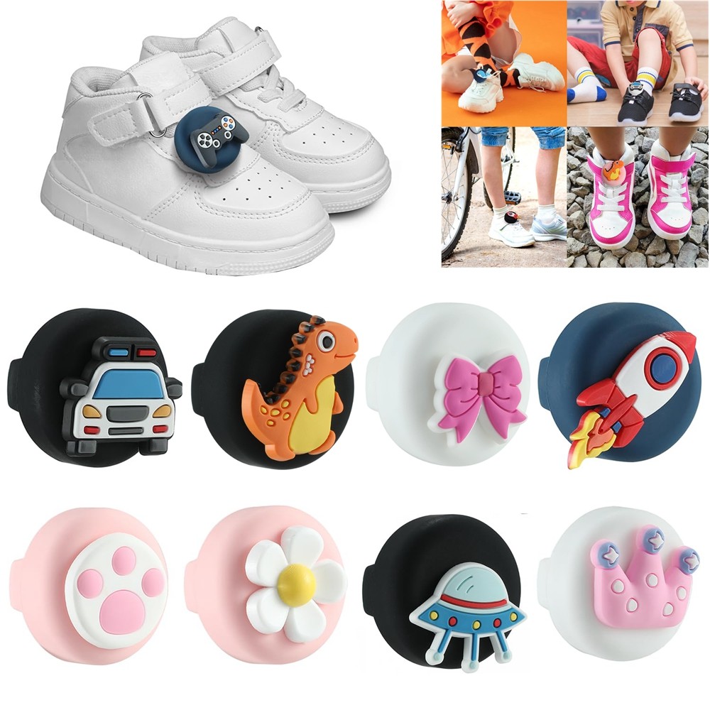 สําหรับ AirTag ผู้ถือสําหรับเด็กเชือกผูกรองเท้าและสายรัดซิลิโคนกันน้ํา GPS Tracker อุปกรณ์เสริมสําหรับเด็กวัยหัดเดินรองเท้าเด็ก Shoestring รอบการ์ตูน AirTag กรณี
