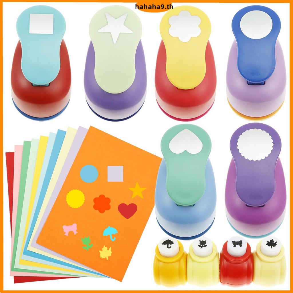 10 ชิ้น Craft Hole Punch Ergonomic กระดาษ Punches สะดวก Hole Puncher 50 ชิ้นกระดาษสีสําหรับงานหัตถกรรม SHOPTKC7685