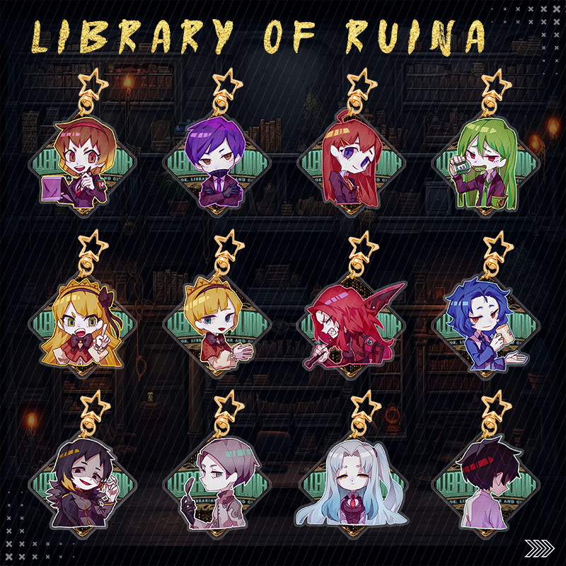 เกม KeyChain ผู้หญิง Library of Ruina พวงกุญแจสําหรับชาย Hokma Key แหวน Roland อะคริลิคพวงกุญแจ HOD 