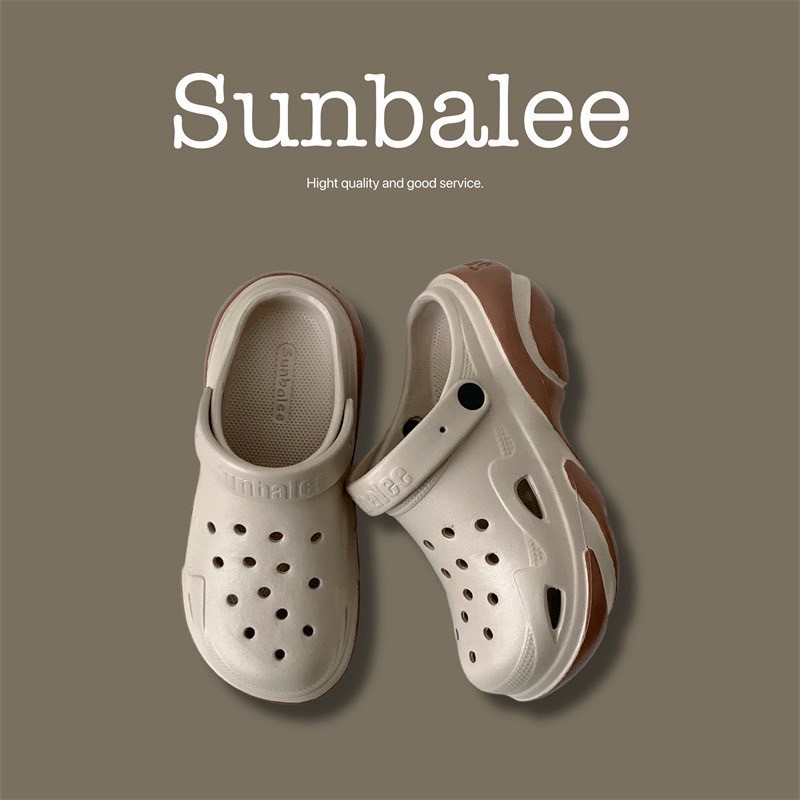 SUNBALEE 🍳 SUNTP39 รองเท้าหัวโต ทรงสปอร์ต แตะรัดส้น แบบสวม สูง 6 เซน วัสดุยาง EVA สินค้าพร้อมส่ง