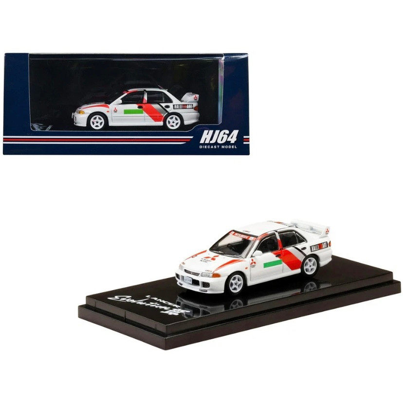Hobby japan 1: 64 Mitsubishi LANCER LANCER RS EVO3 Rally โมเดลรถโลหะผสม