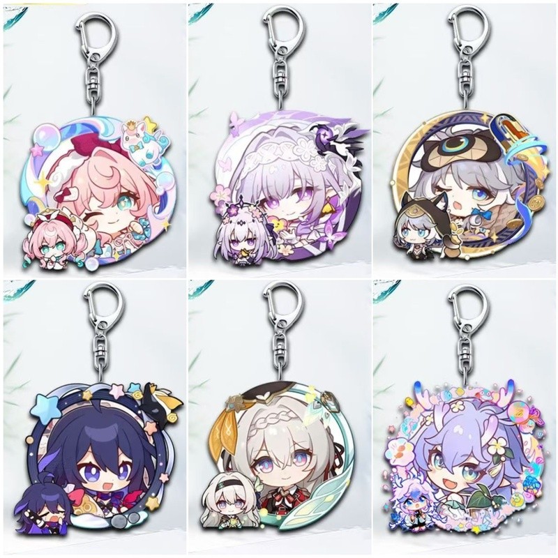 2025 เกมน่ารักการ์ตูนพวงกุญแจอะคริลิค Hyacinthia Hyacine Castofrice Cipher Cifera Seele Firefly Bail