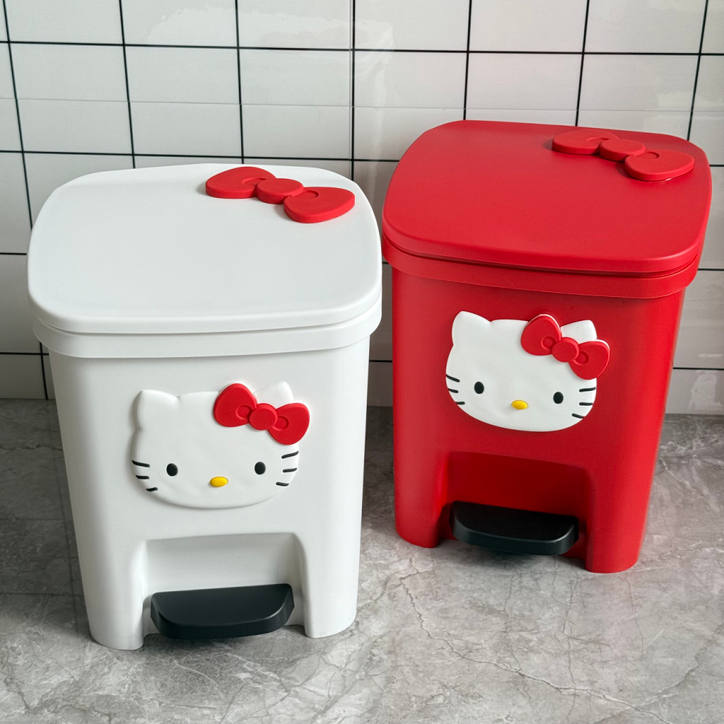 ถังขยะ สวัสดี คิตตี้ การ์ตูนน่ารักดูดีบ้านห้องนั่งเล่นห้องนอนประเภทเหยียบห้องน้ําความจุขนาดใหญ่พร้อมฝาปิด - รูปที่ 6