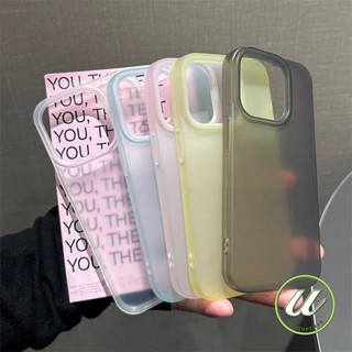เคสไอโฟน 11 สีทึบง่ายมีขนาดใหญ่เคลือบโปร่งใส สำหรับ IPhone 11 15 14 16 12 13 Pro Max 16 12 11 Pro XR 8 7 16 15 Plus X SE