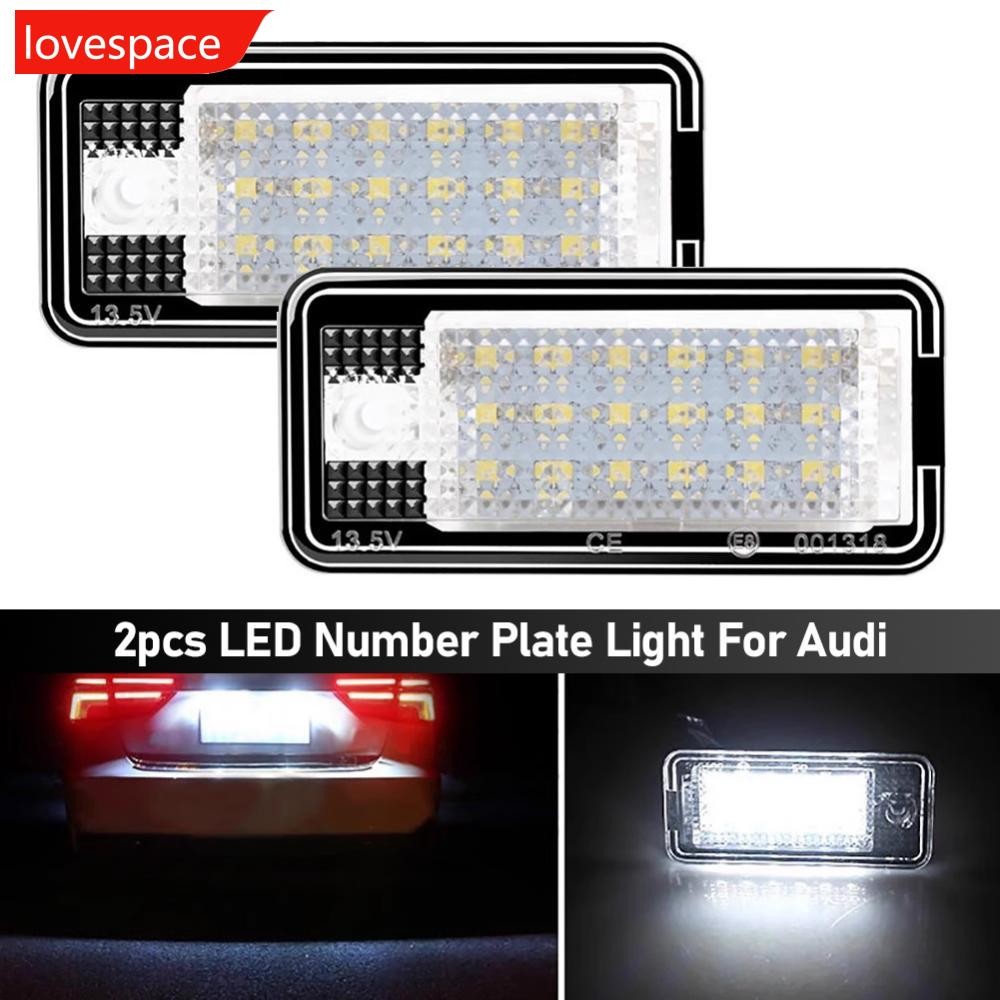 LOVESPACE 2 ชิ้น DC 12 โวลต์รถจํานวนใบอนุญาตโคมไฟไม่มีข้อผิดพลาด Canbus สีขาวสําหรับ Audi A3 S3 A4 S