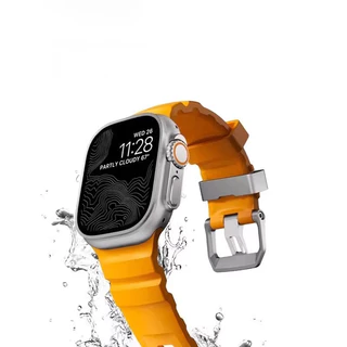 Sport Band สําหรับ iWatch Ultra2/1 10 9 8 7 6 SE 5 4 ซิลิโคนไทเทเนียมสร้อยข้อมือสําหรับ iWatch 42/44 มม.45 มม.46 มม.49 มม.
