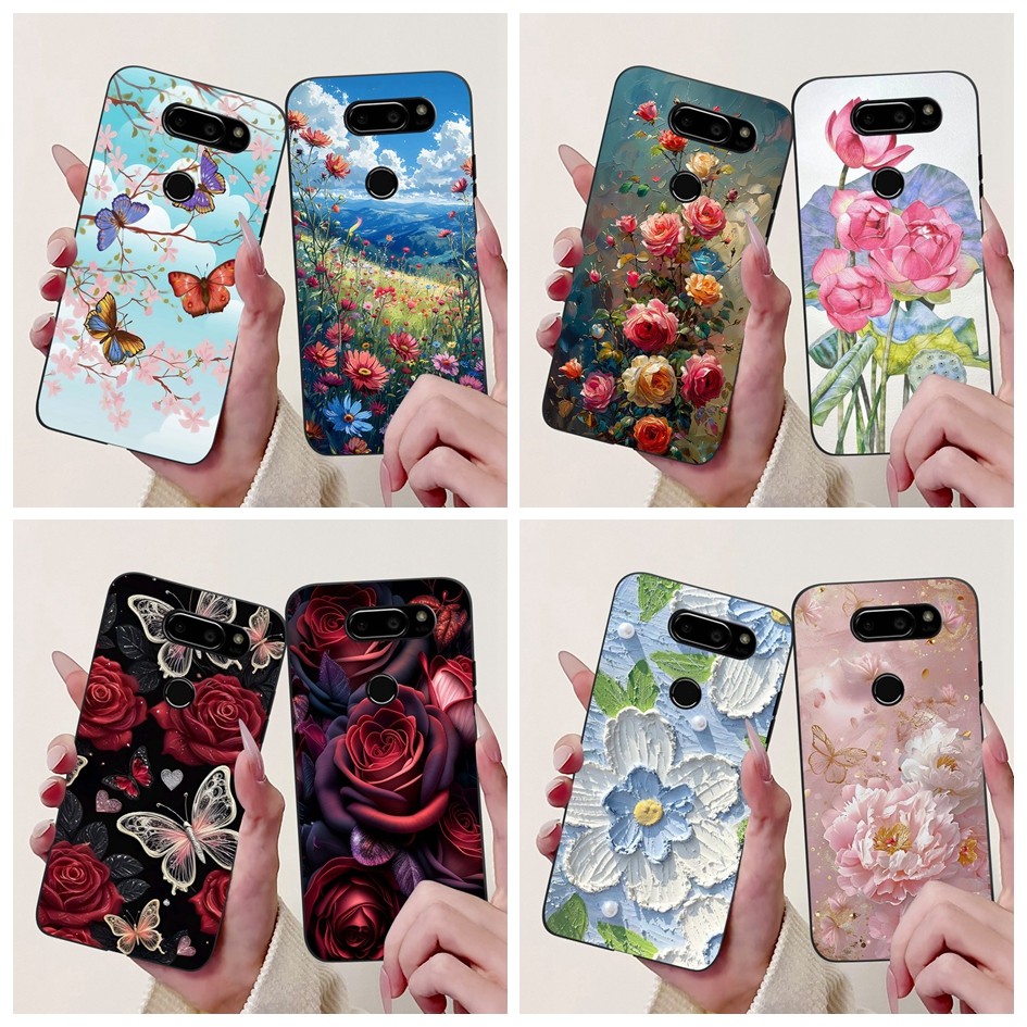 สําหรับ LG V30 H930 H931 H933 / V30 Plus / V30s ThinQ แฟชั่นดอกไม้ซิลิโคนอ่อนนุ่มปลอกสําหรับ G V35 T