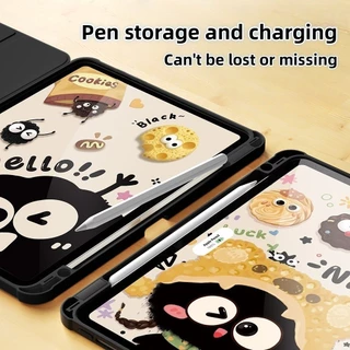 คาปิบารา น่ารัก เคสไอแพด For Gen9/8/7 Air3 A16 gen11/10 Air11 air7/6 M3 Air4/5 Pro11 หมุนได้ 360 พร้อมถาดใส่ปากกา
