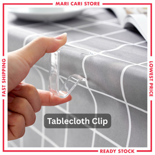 4 ชิ้นผ้าปูโต๊ะโปร่งใสคลิป Anti-Slip ตารางผ้าคลิปพลาสติก Sto…