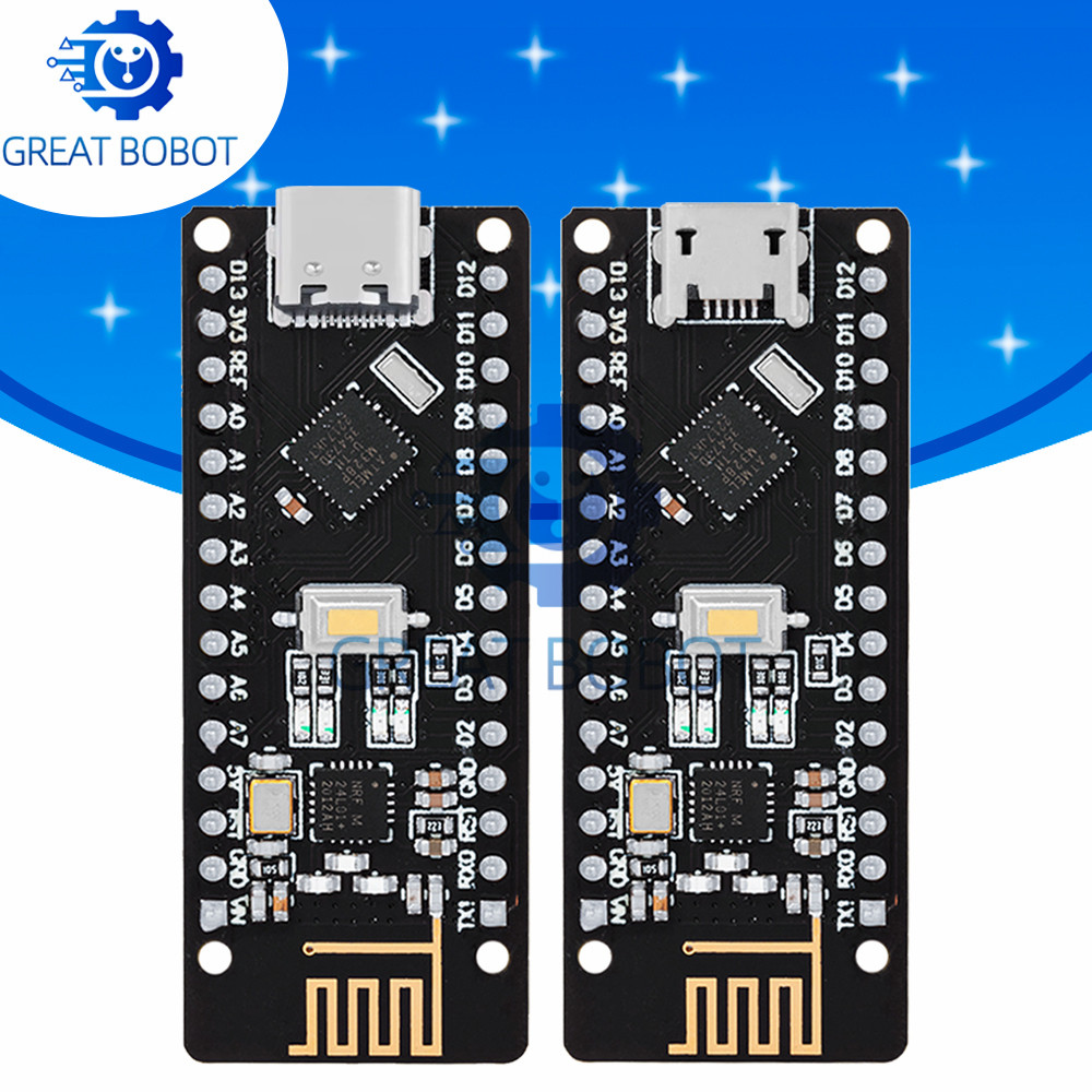 RF-Nano สําหรับ Arduino Nano V3.0, Micro USB Nano Board ATmega328P QFN32 5V 16M CH340, Integrate NRF