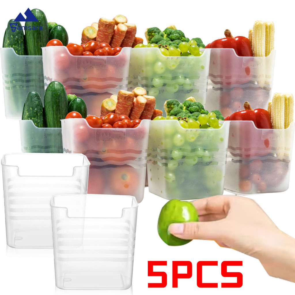 โปร่งใสตู้เย็นด้านข้างประตูOrganizer-อาหารปลอดภัยตู้เย็นด้านข้างประตูคอนเทนเนอร์สําหรับผัก-ประหยัดพื้นที่กล่องเก็บ