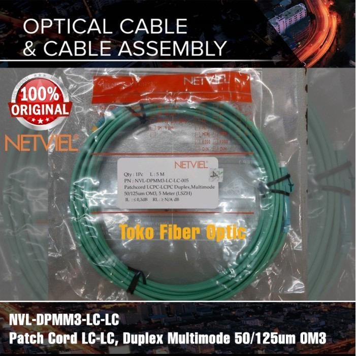 Netviel PatchCord LC-LC, Duplex Multimode 50/125um OM3, 3 เมตร (LSZH)