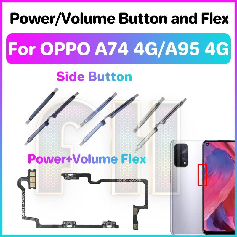 ปุ่มปรับระดับเสียงไฟ flex สําหรับ oppo a74 a95 4g สวิตช์กุญแจด้านข้าง Power ON OFF Key Mute Volume ปุ่มควบคุมริบบิ้น Flex Cable
