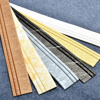 สติกเกอร์ติดผนัง ขอบบัว 3D wallpaper XPE โฟมฝ้าย สําหรับติดตกแต่งผนังบ้าน กันน้ำ กันคราบ