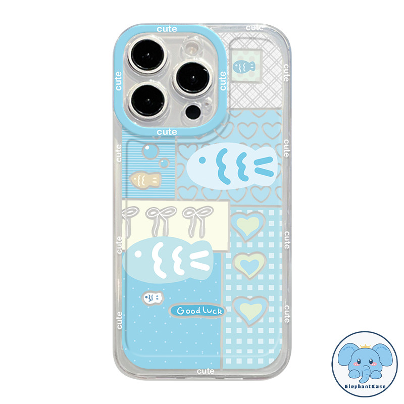 สำหรับ Samsung A05S A55 A15 A35 A12 A03s A50 A11 A05 A30 A06 A13 A51 A03 A32 A52 A14 A20ปลาสีชมพูสีฟ้ารักหัวใจวงเล็บโบว์ - รูปที่ 2