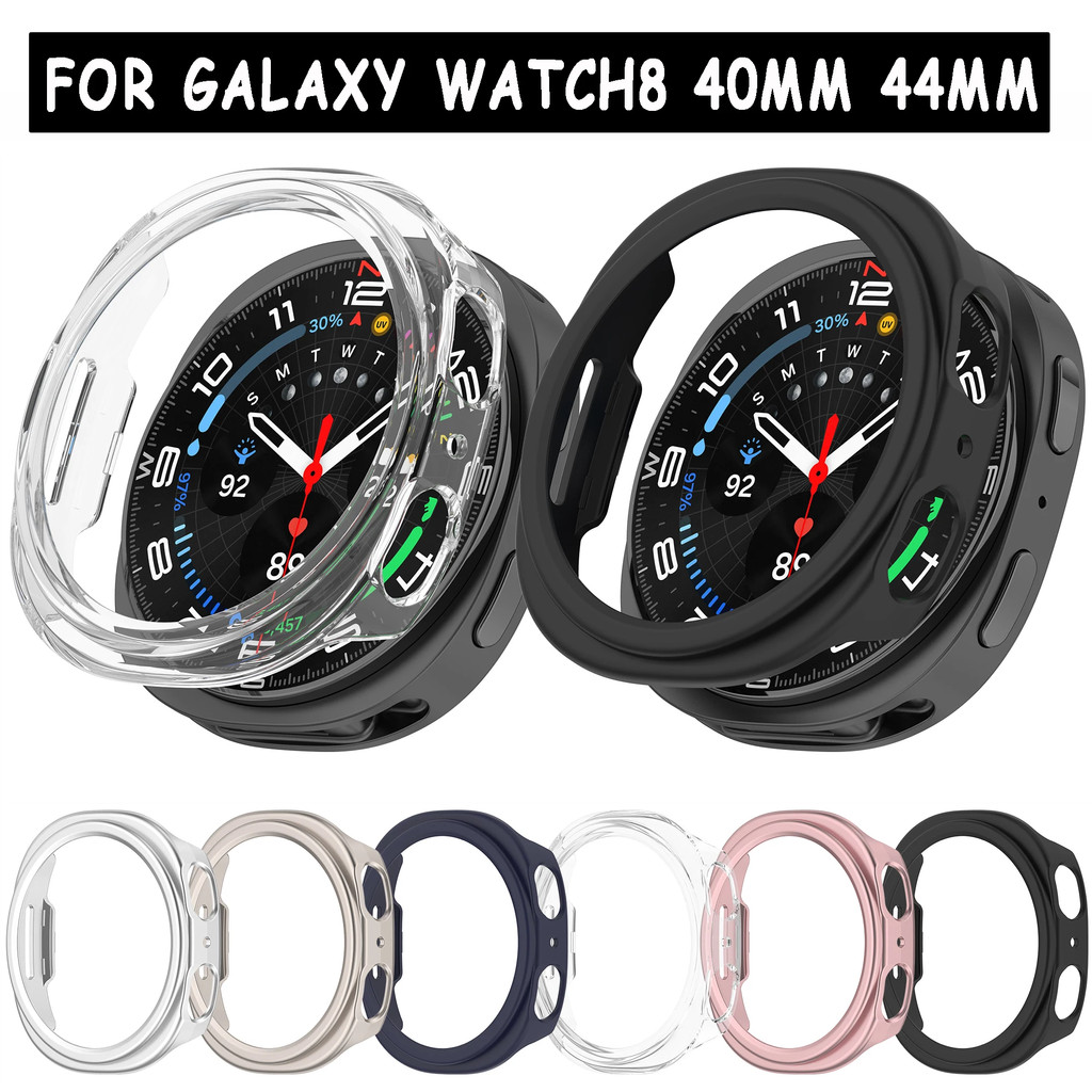 Hard PC ป้องกันกรณีสําหรับ Samsung Galaxy Watch 8 44 มม.40 มม.กรณีกรอบ Hollow กันกระแทก Protector Shell อุปกรณ์เสริม