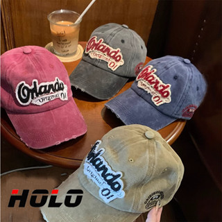 หมวกแฟชั่นสตรี หมวกเบสบอล สไตล์อเมริกัน วินเทจ หมวกแก๊ปผู้ชา…