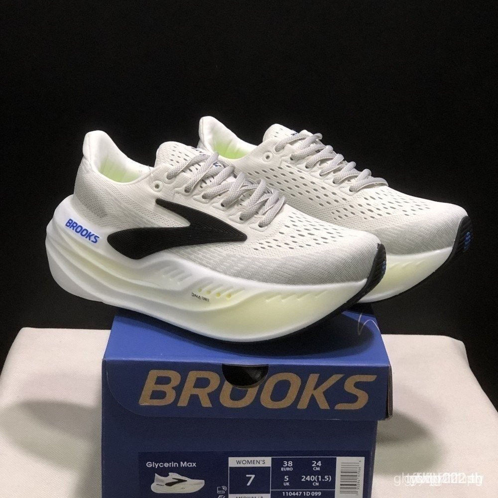 TA5N Brooks Glycerin Maximum Running Shoes,Black,Unisex,Shock Relief,Size36-48,7U1A 0FFC