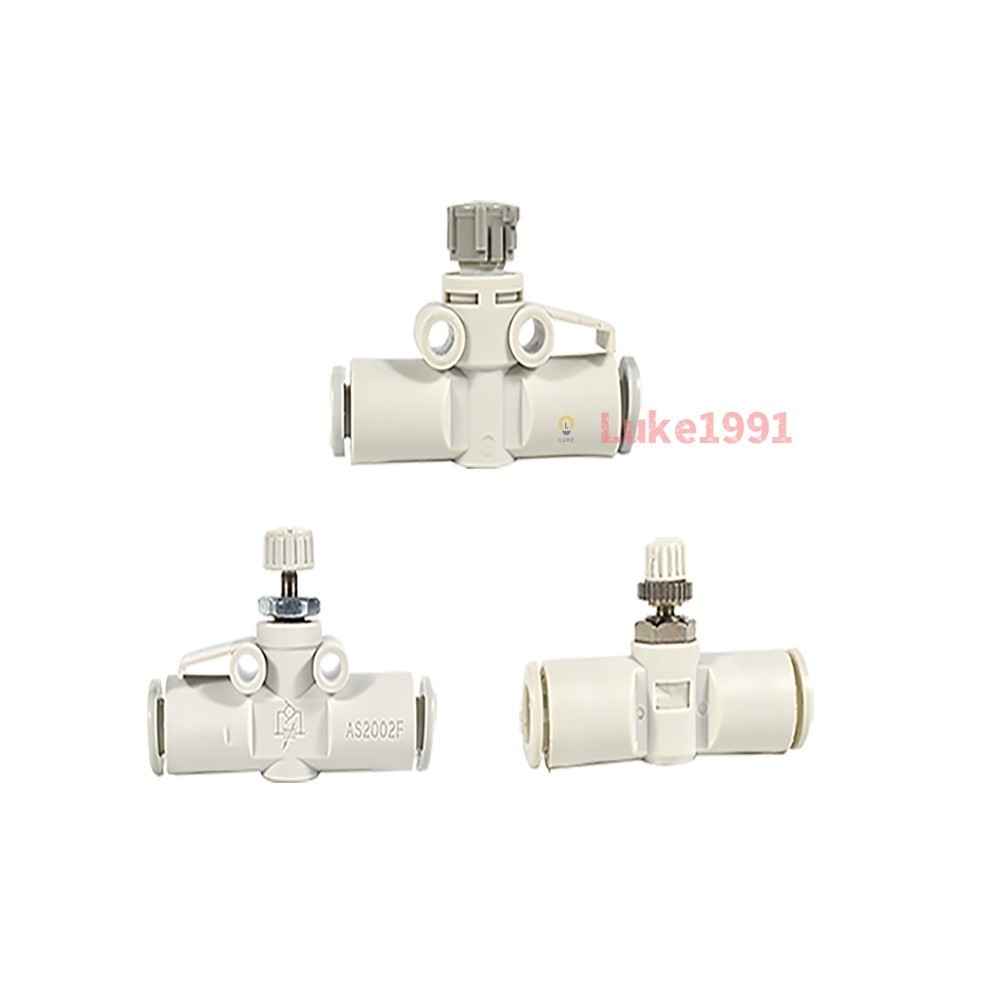 CNBINHE วาล์วหมุนเวียนความเร็ว SMC ประเภทวาล์วปีกผีเสื้อ AS1002F-04 AS2002F-04/06 AS3002F-08