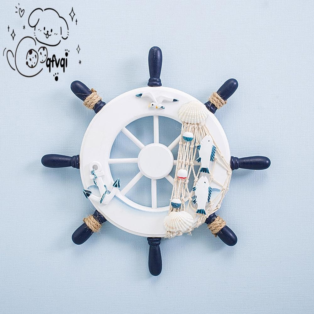 Nautical เรือพวงมาลัย Rudder เครื่องประดับไม้ Rudder Wall Decor สําหรับห้องน้ําประตูแขวนเครื่องประดั