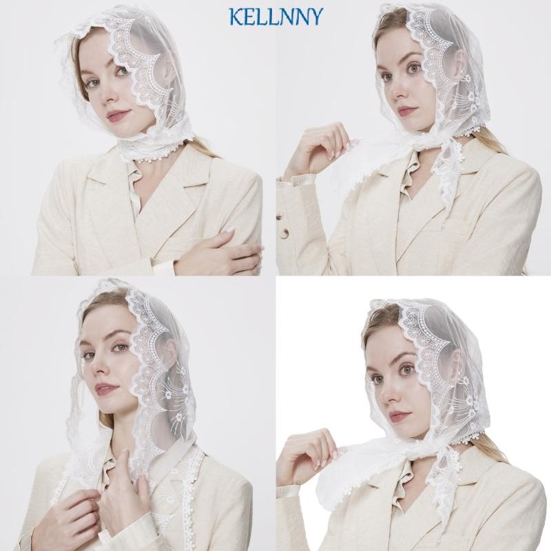 Kelln Latin Mass Headscarf Veil สําหรับผู้หญิงคาทอลิกคริสตจักร Mantilla Veil Headcovering Mass ลูกไม