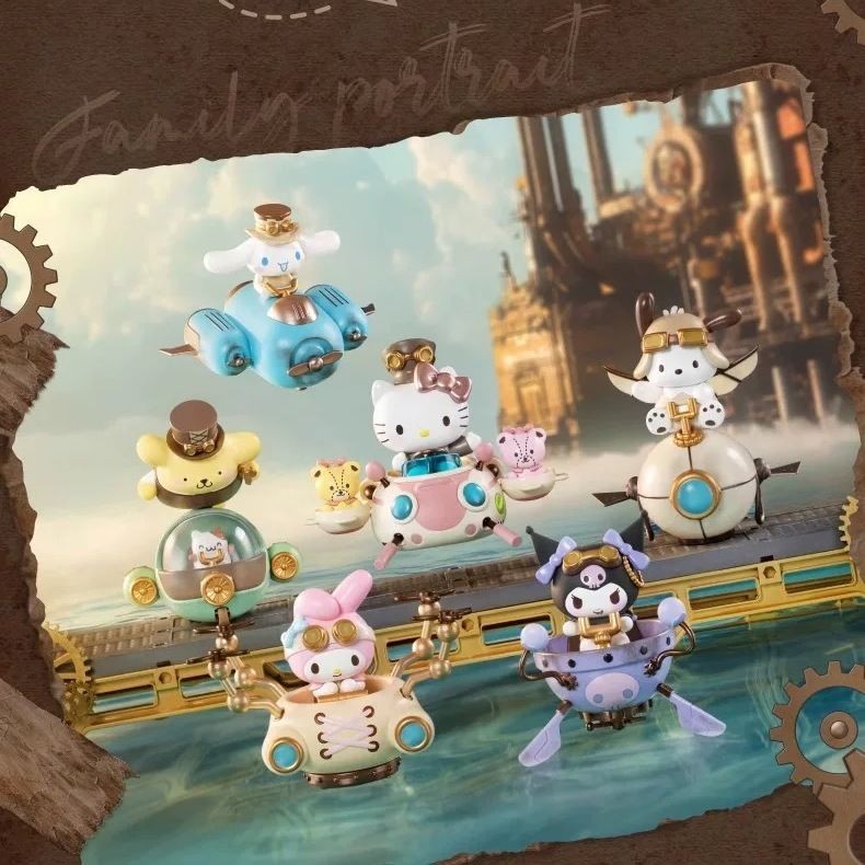 ตุ๊กตาฟิกเกอร์ซานริโอ TOPTOY Sanrio Mystery Box Steampunk Series Kuromi Mystery Box ของแท้ Pacha Dog Doll ของขวัญตกแต่ง